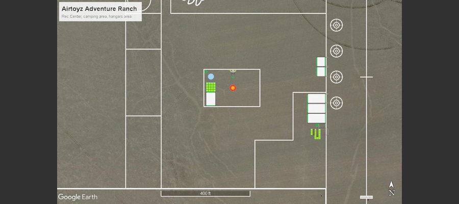 Facilities layout at Airtoyz Adventure Ranch